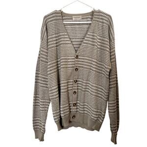VTG Tricots St. Raphael Cardigan Sweater Made In USA Cosby Biggie Stripe Mens XL